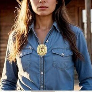 Leather Necktie Rope Cord Bolo Tie